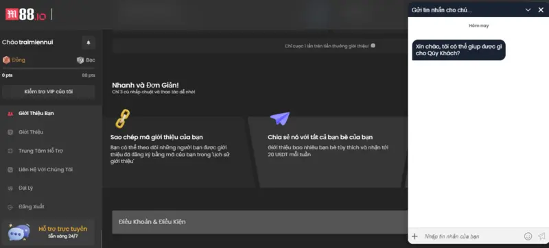 Thông báo mới nhất về hình thức liên hệ M88